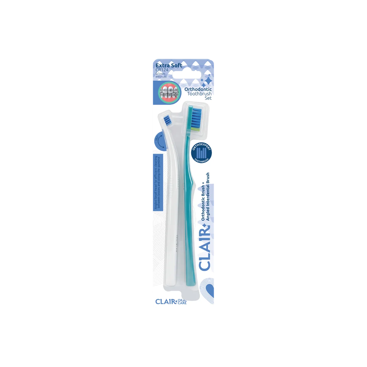 Clair CR124 orthodontic toothbrush set